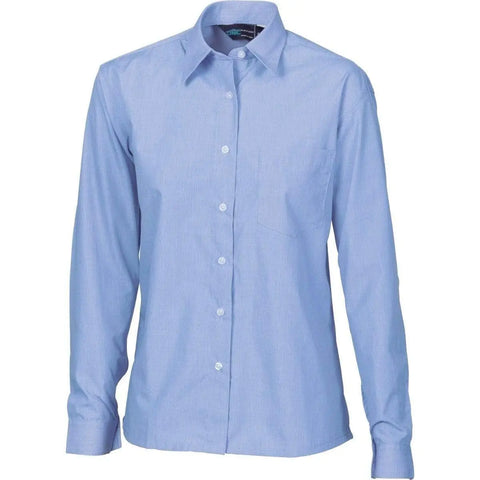 DNC Workwear Corporate Wear Blue Chambray / 6 DNC WORKWEAR Polyester Cotton Long Sleeve Business Shirt 4212