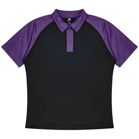 Aussie Pacific Manly Kids Polo Shirt 3318 Aussie Pacific BLACK/ELECTRIC PURPLE 4