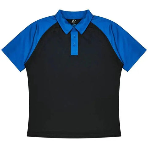 Aussie Pacific Manly Kids Polo Shirt 3318 Aussie Pacific BLACK/ELECTRIC ROYAL 4