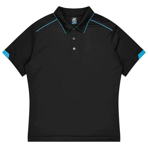 Aussie Pacific Currumbin Men's Polo Shirt 1320 Aussie Pacific BLACK/CYAN S
