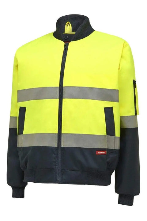 Hard Yakka Two Tone Taped Bomber Jacket Y06675 Work Wear Hard Yakka Yellow/Navy (YNA) S