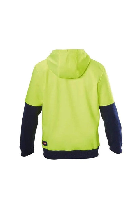 Hard Yakka 2 Tone Hi Vis Fleece Hoodie Y19325 Work Wear Hard Yakka