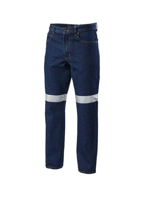 Hard Yakka Enzyme Washed Taped Denim Jean Y03513 Work Wear Hard Yakka Navy (NAV) 74L