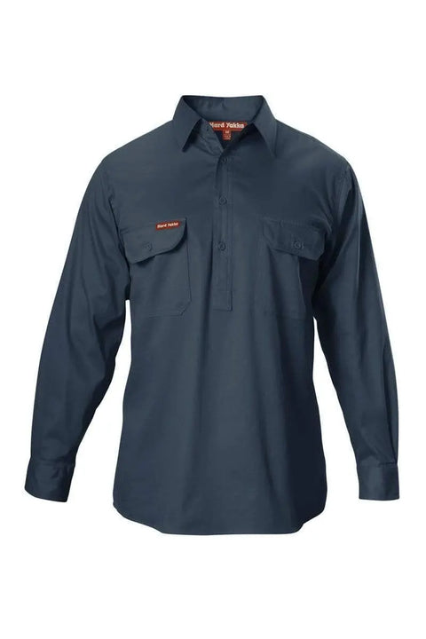 Hard Yakka Long Sleeve Cotton Drill Shirt Y07530 Work Wear Hard Yakka Green (GRN) S
