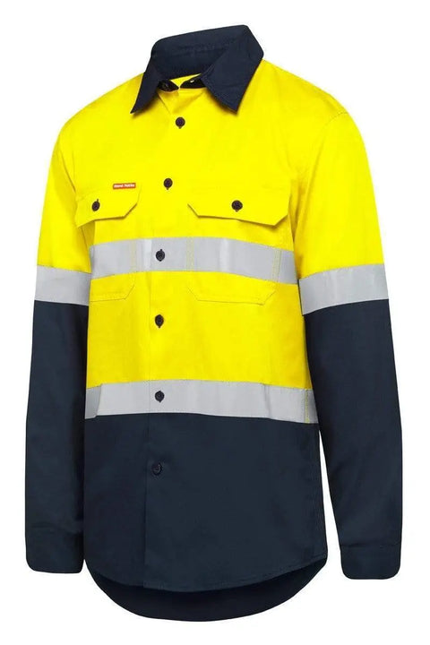 Hard Yakka Two Toned Taped Vented Reflective Work Shirt Y07940 Work Wear Hard Yakka