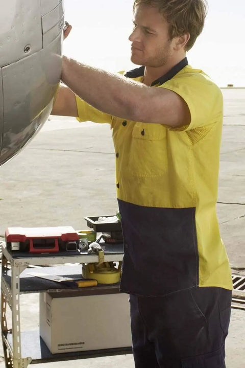 Hard Yakka Koolgear Hi Vis Vented Shirt Y07559 Work Wear Hard Yakka