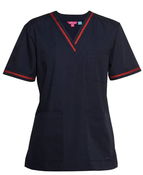 JB'S Women’s Contrast Scrubs Top 4SCT1 Health & Beauty Jb's Wear Navy/Red 6