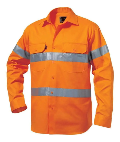 KingGee Work Wear KingGee Hi-Vis Reflective Drill Shirt L/S  K54250