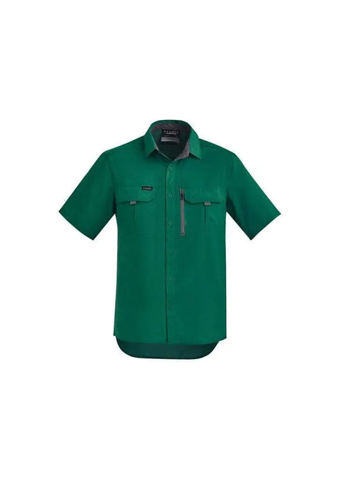 SYZMIK Men's Outdoor Short Sleeve Shirt ZW465 Work Wear Syzmik Green 7XL