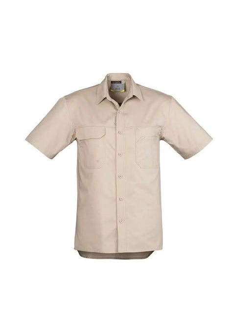 SYZMIK Men’s Lightweight Short Sleeve Tradie Shirt ZW120 Work Wear Syzmik Sand L