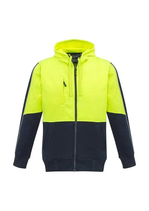 Syzmik Workwear Unisex Hi Vis Full Zip Hoodie ZT485 Work Wear Syzmik XXS Yellow/Navy