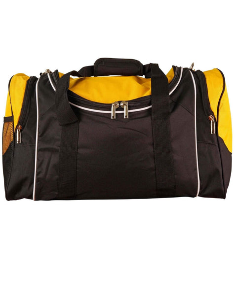 Winner Sports/ Travel Bag B2020 Active Wear Winning Spirit Black/White/Gold "(w)65cm x (h)32cm x (d)27cm, 56.2 Litres Capacity"