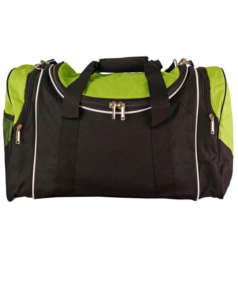 Winner Sports/ Travel Bag B2020 Active Wear Winning Spirit Black/ White/Lime "(w)65cm x (h)32cm x (d)27cm, 56.2 Litres Capacity"