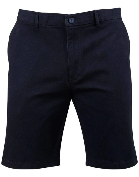 Winning Spirit Mens Slimfit Boston Chino Shorts M9381 Active Wear Winning Spirit Navy 72