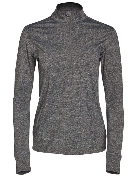 Winning Spirit Ultimate Half Zip Long Sleeve Sweat Top- Ladies FL26 Active Wear Winning Spirit Charcoal 6