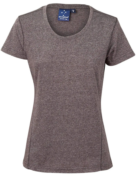 High Performance Heather Tee Ladies Ts28 Casual Wear Winning Spirit Black 8