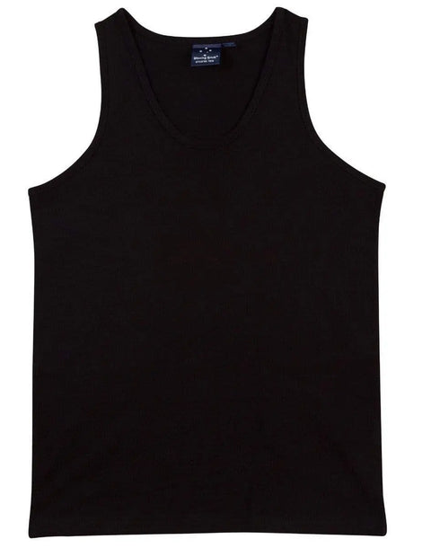 Winning Spirit Men's Trainer's Cotton Singlet Ts18 Casual Wear Winning Spirit Black S