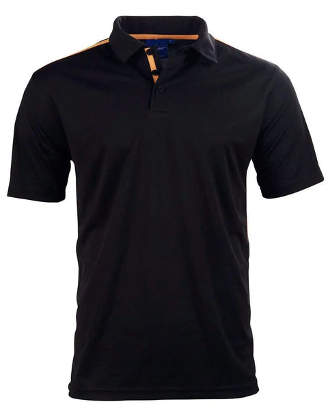 Winning Spirit PS83 STATEN POLO SHIRT Men's Casual Wear Winning Spirit Black/Gold XS