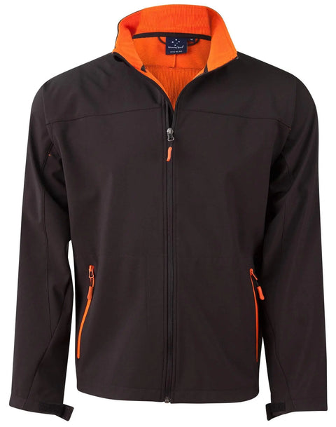WINNING SPIRIT ROSEWALL SOFT SHELL Men's JK15 Casual Wear Winning Spirit Black/Orange S