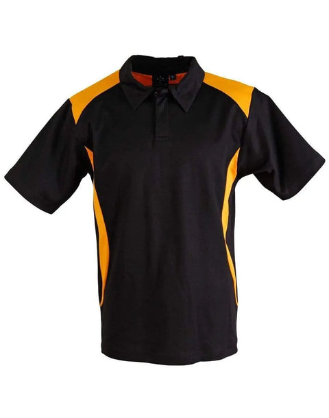 WINNING SPIRIT Winner Men's polo shirt PS31 Casual Wear Winning Spirit Black/Gold XS