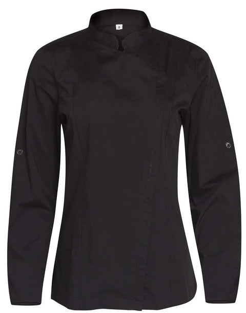 Winning Spirit Ladies Functional Chef Jackets Cj04 Hospitality & Chefwear Winning Spirit Black 2XS