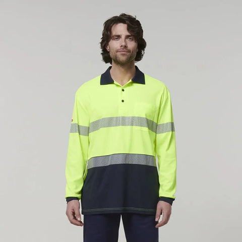 Hard Yakka Men's Long Sleeve Taped Polo Shirt Y19619 - Allsorts Workwear