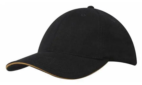 Headwear Brushed Heavy Cotton Cap With Sandwich Trim X12 - 4210 - Allsorts Workwear
