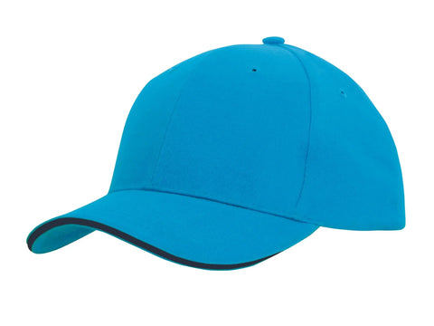 Headwear Brushed Heavy Cotton Cap With Sandwich Trim X12 - 4210 - Allsorts Workwear
