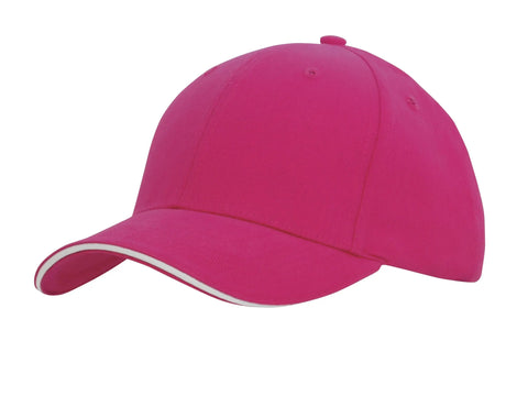 Headwear Brushed Heavy Cotton Cap With Sandwich Trim X12 - 4210 - Allsorts Workwear