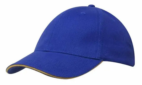 Headwear Brushed Heavy Cotton Cap With Sandwich Trim X12 - 4210 - Allsorts Workwear