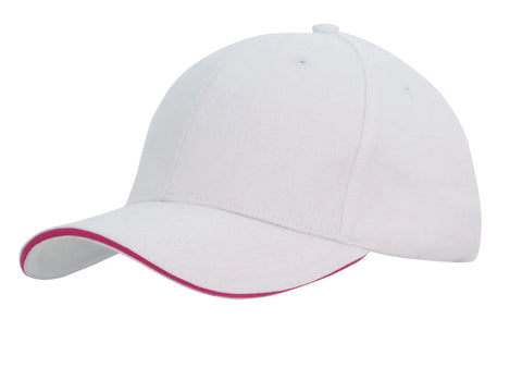 Headwear Brushed Heavy Cotton Cap With Sandwich Trim X12 - 4210 - Allsorts Workwear