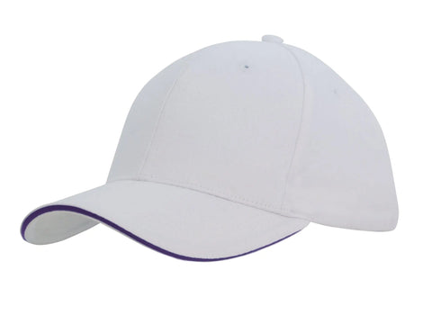Headwear Brushed Heavy Cotton Cap With Sandwich Trim X12 - 4210 - Allsorts Workwear