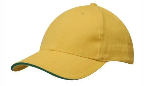 Headwear Brushed Heavy Cotton Cap With Sandwich Trim X12 - 4210