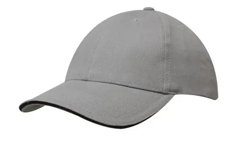 Headwear Brushed Heavy Cotton Cap With Sandwich Trim X12 - 4210