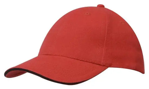 Headwear Brushed Heavy Cotton Cap With Sandwich Trim X12 - 4210