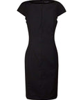 Benchmark Corporate Wear Black / 6 BENCHMARK Ladies’ Wool Blend Stretch Cap Sleeve Dress M9281