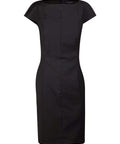 Benchmark Corporate Wear Charcoal / 20 BENCHMARK Ladies’ Wool Blend Stretch Cap Sleeve Dress M9281