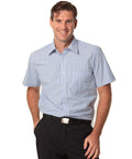 Benchmark Corporate Wear Blue/White / 40 BENCHMARK Men's Balance Stripe Short Sleeve Shirt M7231