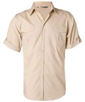 Benchmark Corporate Wear Sand / S BENCHMARK Men's Short Sleeve Military Shirt M7911
