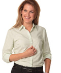Benchmark Corporate Wear Mint/White / 6 BENCHMARK Women's Balance Stripe 3/4 Sleeve Shirt M8233