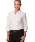 Benchmark Corporate Wear BENCHMARK Women's CVC Oxford 3/4 Sleeve Shirt M8040Q
