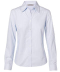 Benchmark Corporate Wear Pale Blue / 6 BENCHMARK Women's Fine Stripe Long Sleeve Shirt M8212