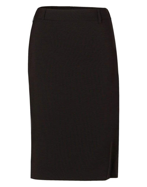 Benchmark Corporate Wear Navy / 6 BENCHMARK Women's Wool Blend Stretch Mid Length Lined Pencil Skirt M9470