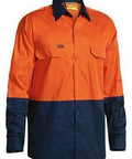 Bisley Workwear Work Wear YELLOW/NAVY (TT01) / S BISLEY WORKWEAR COOL LIGHTWEIGHT HI VIS DRILL SHIRT LONG SLEEVE BS6895