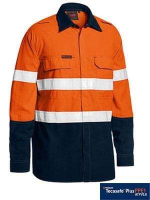 Bisley Workwear Work Wear BISLEY WORKWEAR tencate tecasafe plus 480 taped hi vis FR vented shirt BS8237T