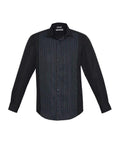 Biz Collection Corporate Wear Black/Teal Blue / XS Biz Collection Men’s Reno Panel Long Sleeve Shirt S414ml