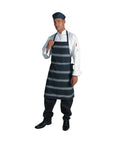 DNC Workwear Hospitality & Chefwear Blue/White / 80cm X 86cm DNC WORKWEAR Blue & White Stripe Bib Apron - No Pocket 2532