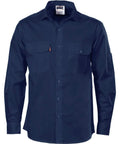 DNC Workwear Work Wear Navy / 5XL DNC WORKWEAR Cool-Breeze Cotton Long Sleeve Work Shirt 3208