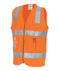 DNC Workwear Work Wear DNC WORKWEAR Day/Night Side Panel Safety Vest with Generic R/Tape 3507