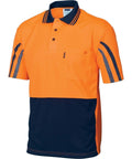 DNC Workwear Work Wear DNC WORKWEAR Hi-Vis Cool-Breathe Printed Short Sleeve Stripe Polo 3752